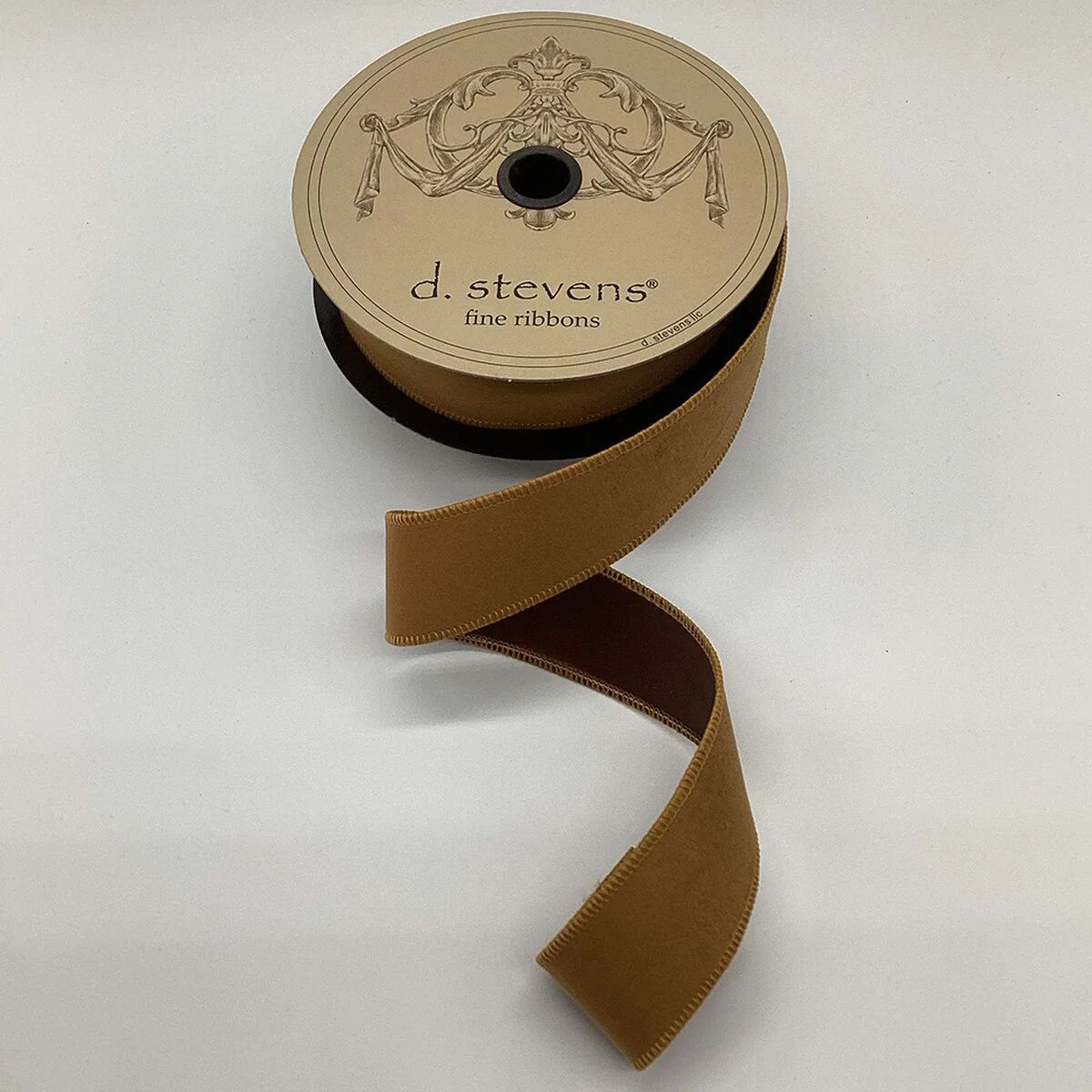 1.5” X 10YDS Velvet Dupion Back, Golden