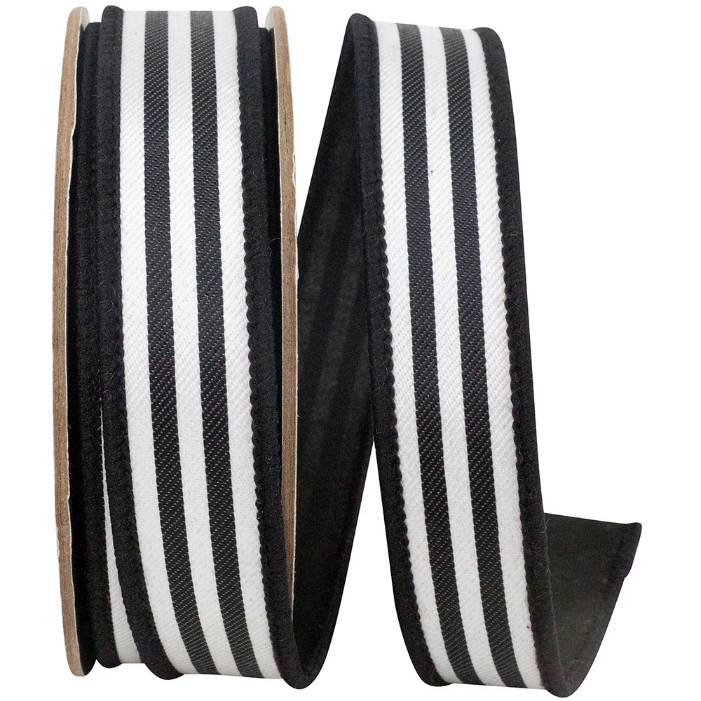 1 Inch Striped Twill Deluxe Dupioni Backed Wired Edge - Image 6