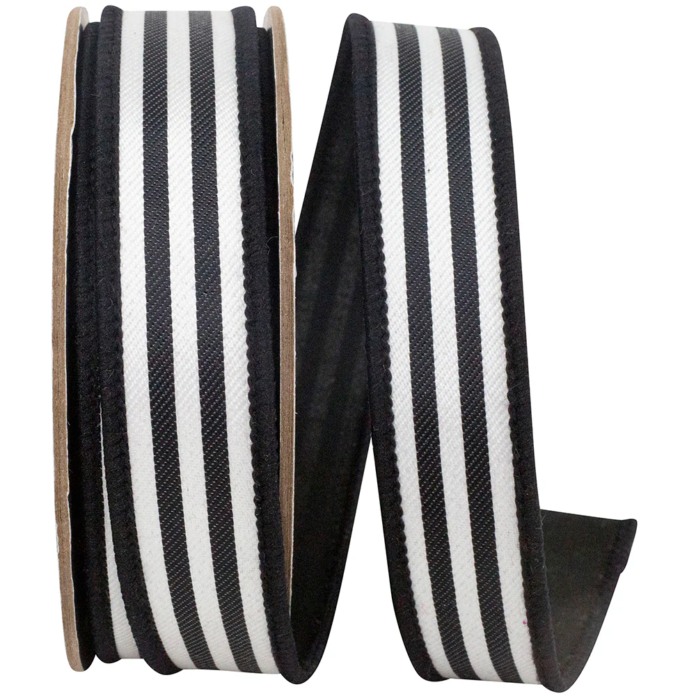 1 Inch Striped Twill Deluxe Dupioni Backed Wired Edge - Image 7