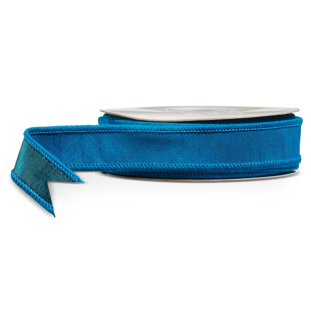 1" x 10 Yds Blue Wired Ribbon