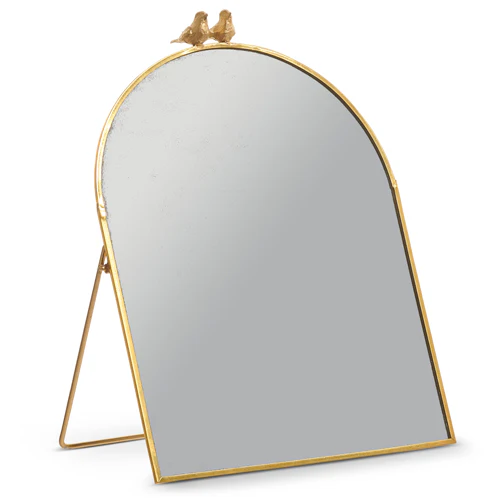 10.5" Gold Bird Mirror