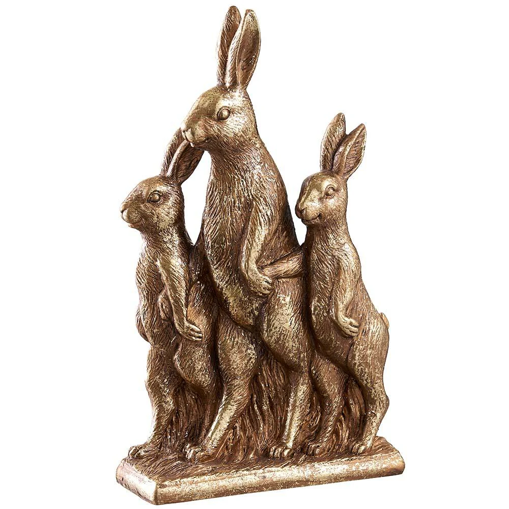 10 Inch Bunny Family Gold