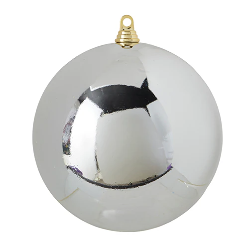10" Shiny Silver Ball Ornament