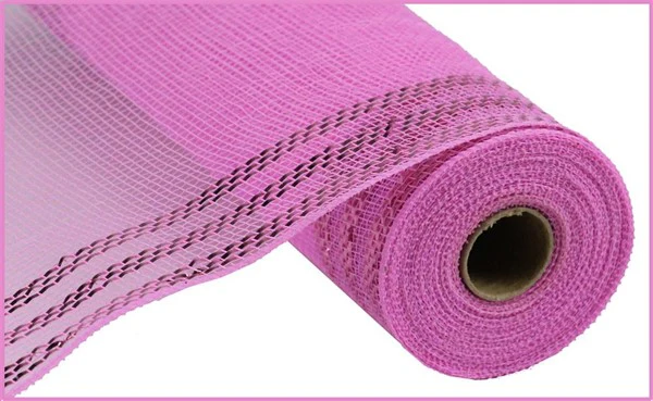 10.5"X10yd Border Stripe Metallic Mesh Ribbon - Image 3
