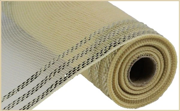 10.5"X10yd Border Stripe Metallic Mesh Ribbon - Image 5