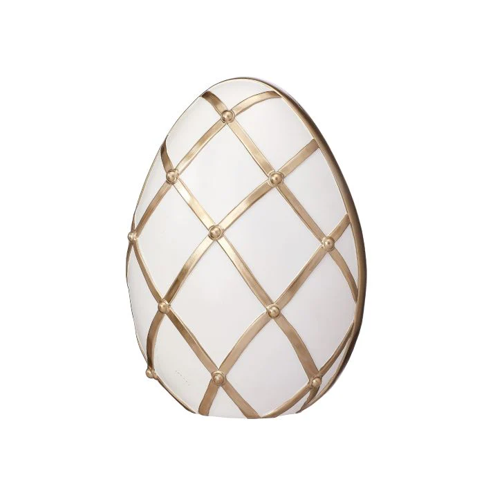12.75” Resin Lattice White Chocolate Egg