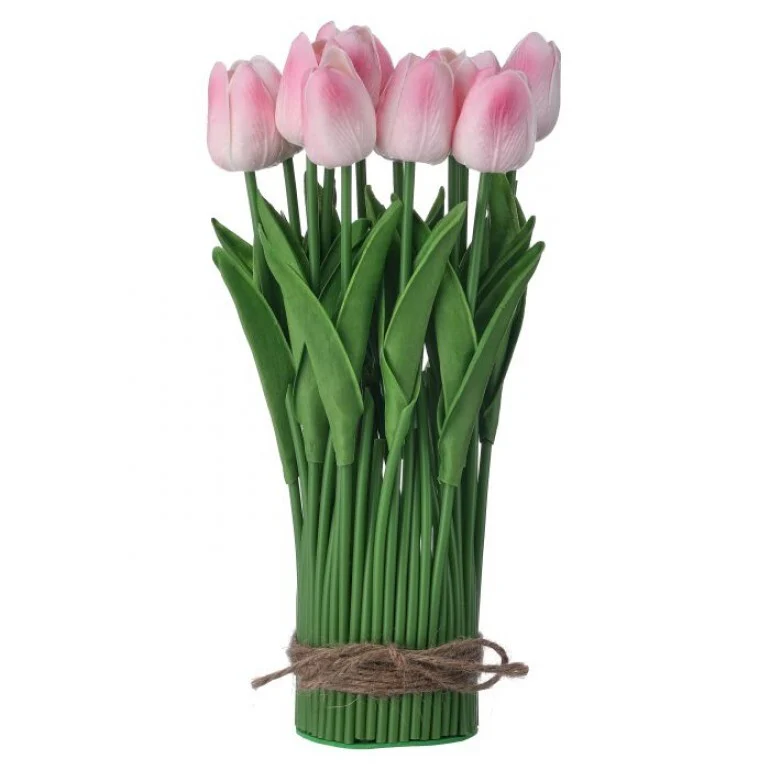 12” Eva Tulip Centerpiece With Leaves - Image 2