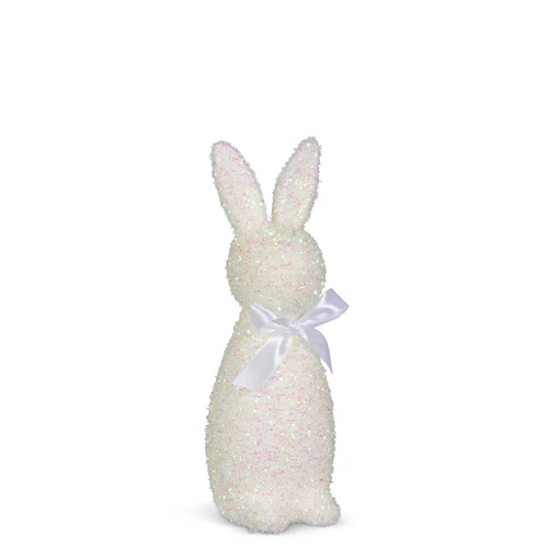 12" Iridescent White Bunny