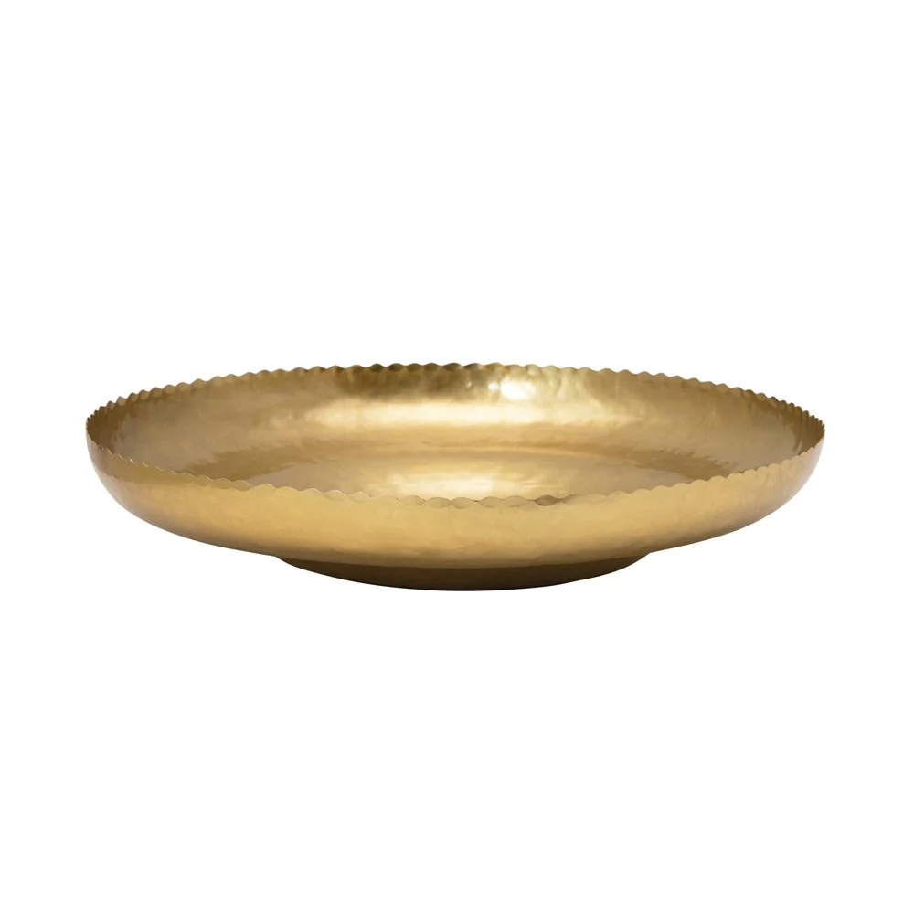 12" Round Metal Plate, Gold