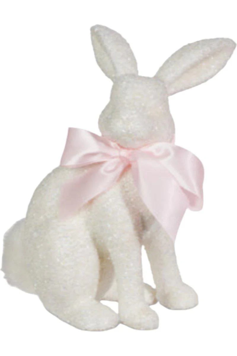 14.5” White Glitter Bunny - Sold Individually - Image 2