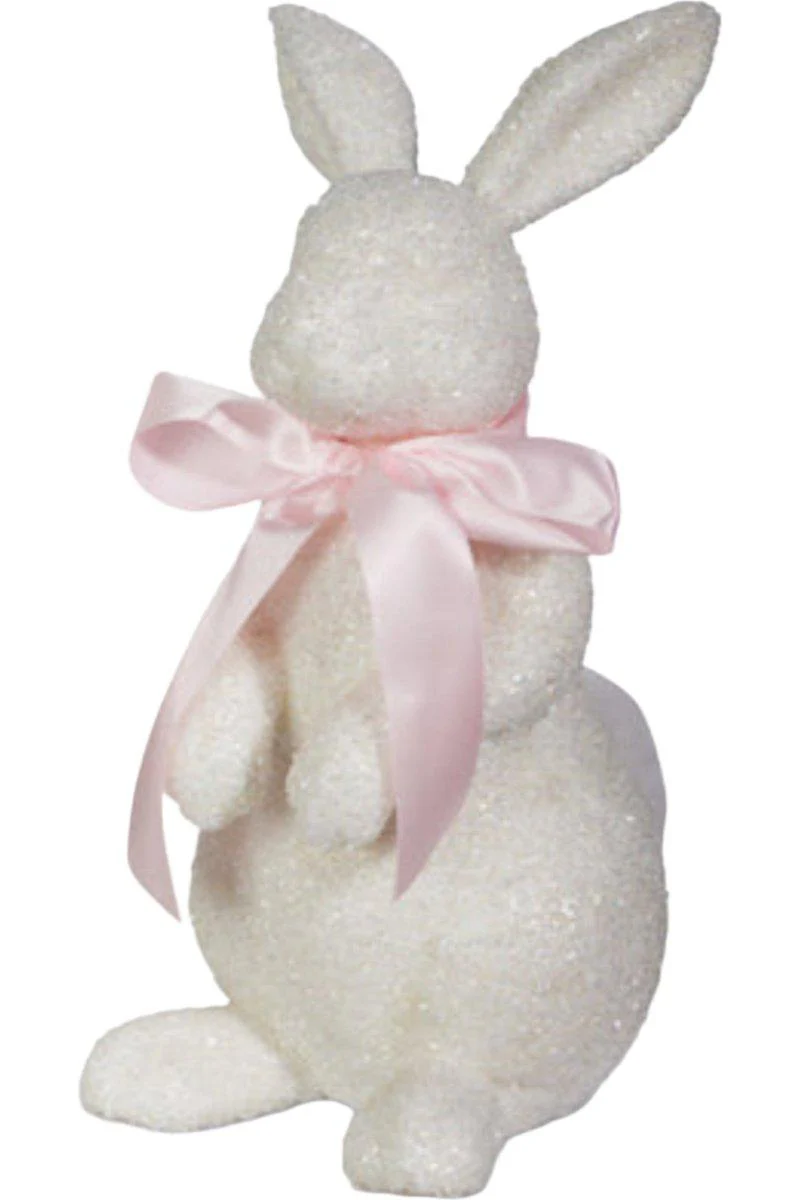 14.5” White Glitter Bunny - Sold Individually - Image 3