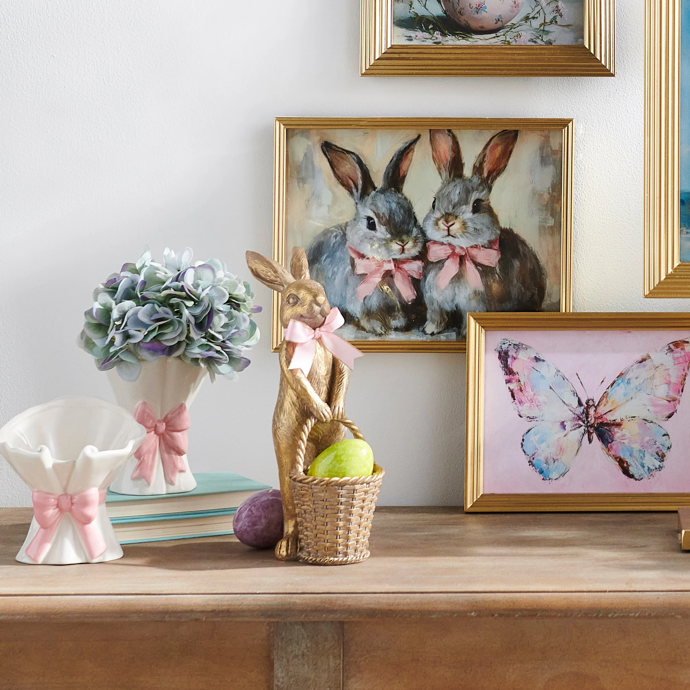 14" Easter Bunnies Framed Wall Art - Image 2