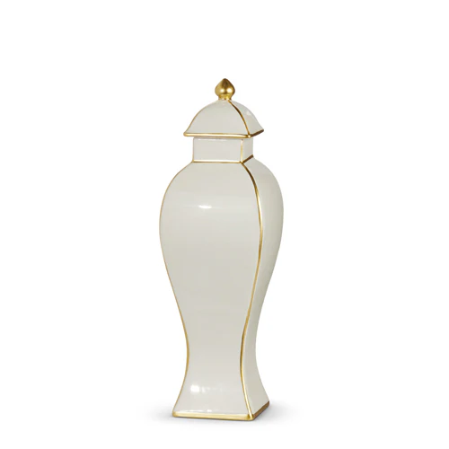 14" Gold Accent Decorative Ginger Jar
