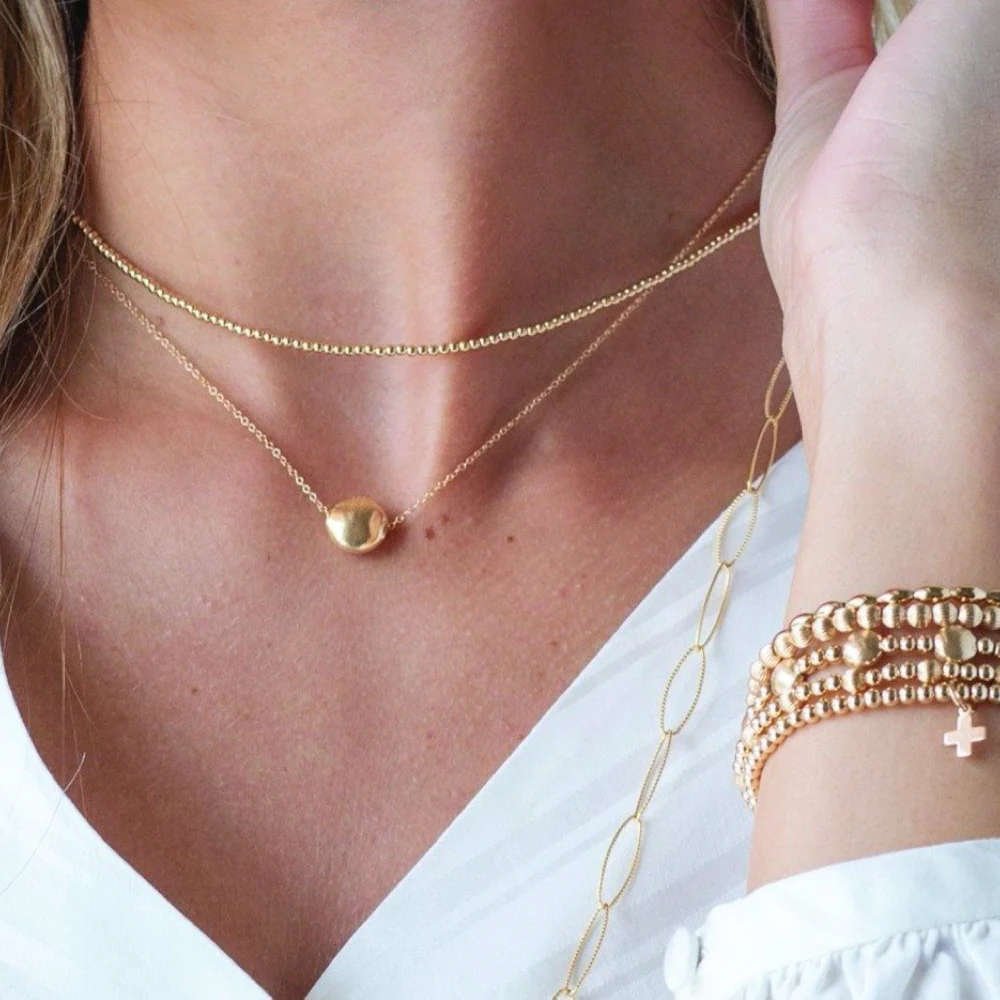 15" Choker Classic Gold 2MM Bead - Image 2