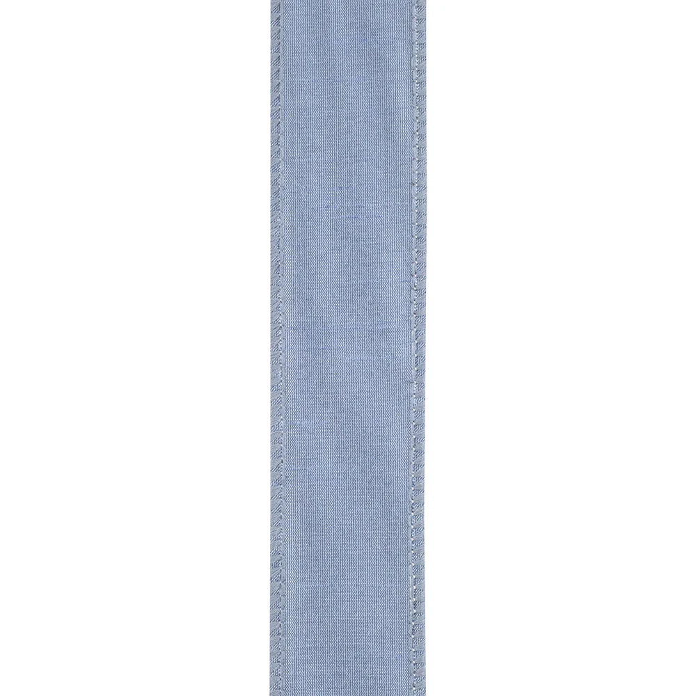 1.5 Inch Dupioni Supreme Wired Edge French Blue Ribbon - Image 3