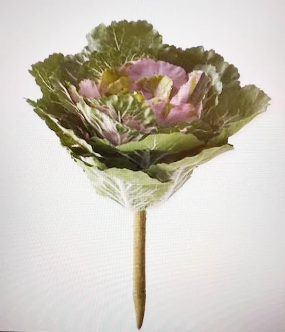 15 Inch Purple Real Touch Ornamental Cabbage Pick