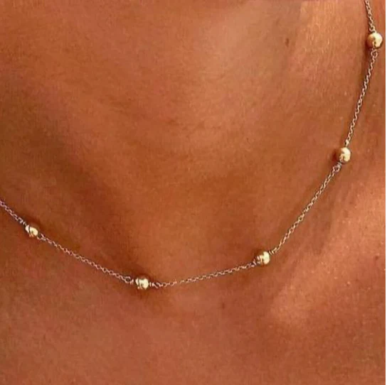 15” Simplicity 4MM Bead Gold Choker - Image 2
