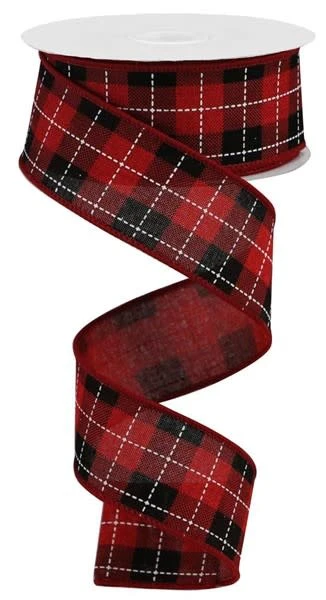1.5"X10yd Buffalo Check Ribbon - Image 3