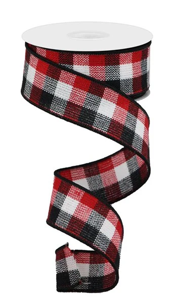 1.5"X10yd Buffalo Check Ribbon - Image 4