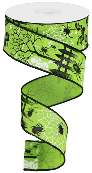 1.5"X10yd Halloween On Royal