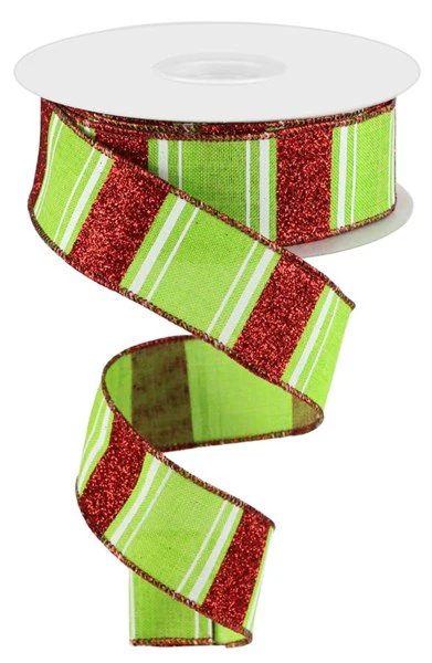 1.5"X10yd Multi Stripe/Bold Glitter Ribbon - Image 6