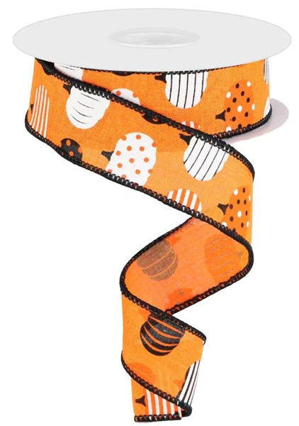 1.5"X10yd Patterned Pumpkins