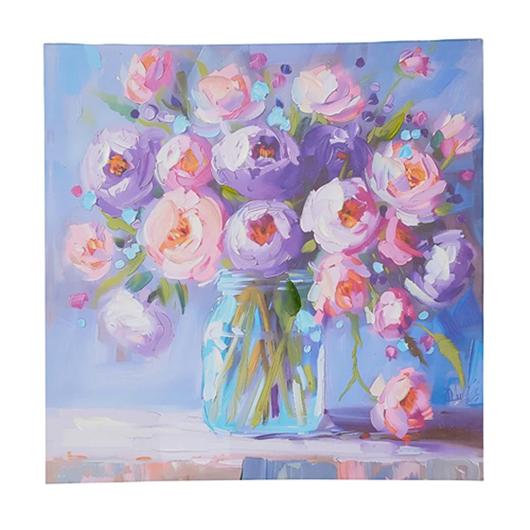 16” Medium Purple Floral Wall Art