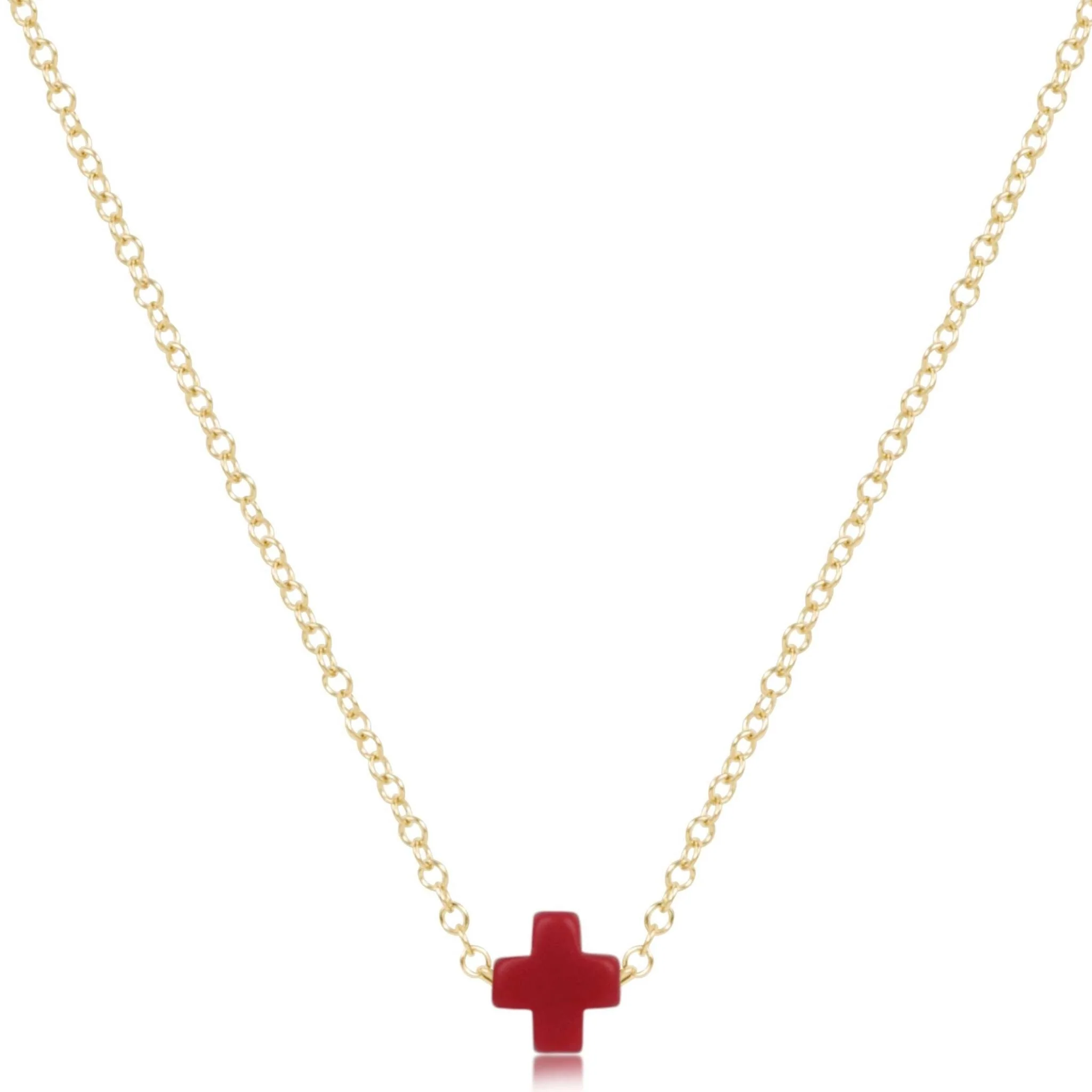16" Necklace Gold - Signature Cross Small - Image 10