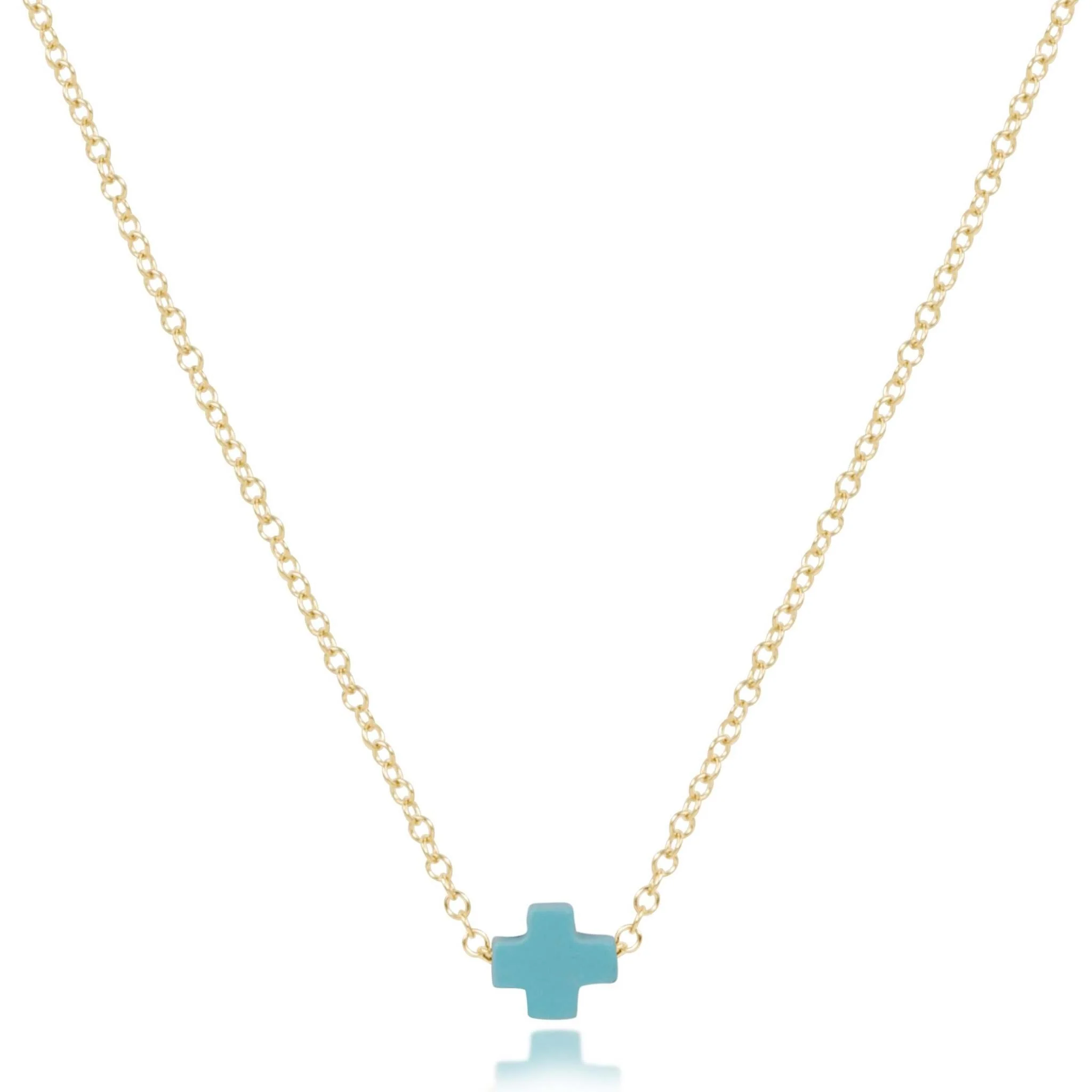 16" Necklace Gold - Signature Cross Small - Image 11