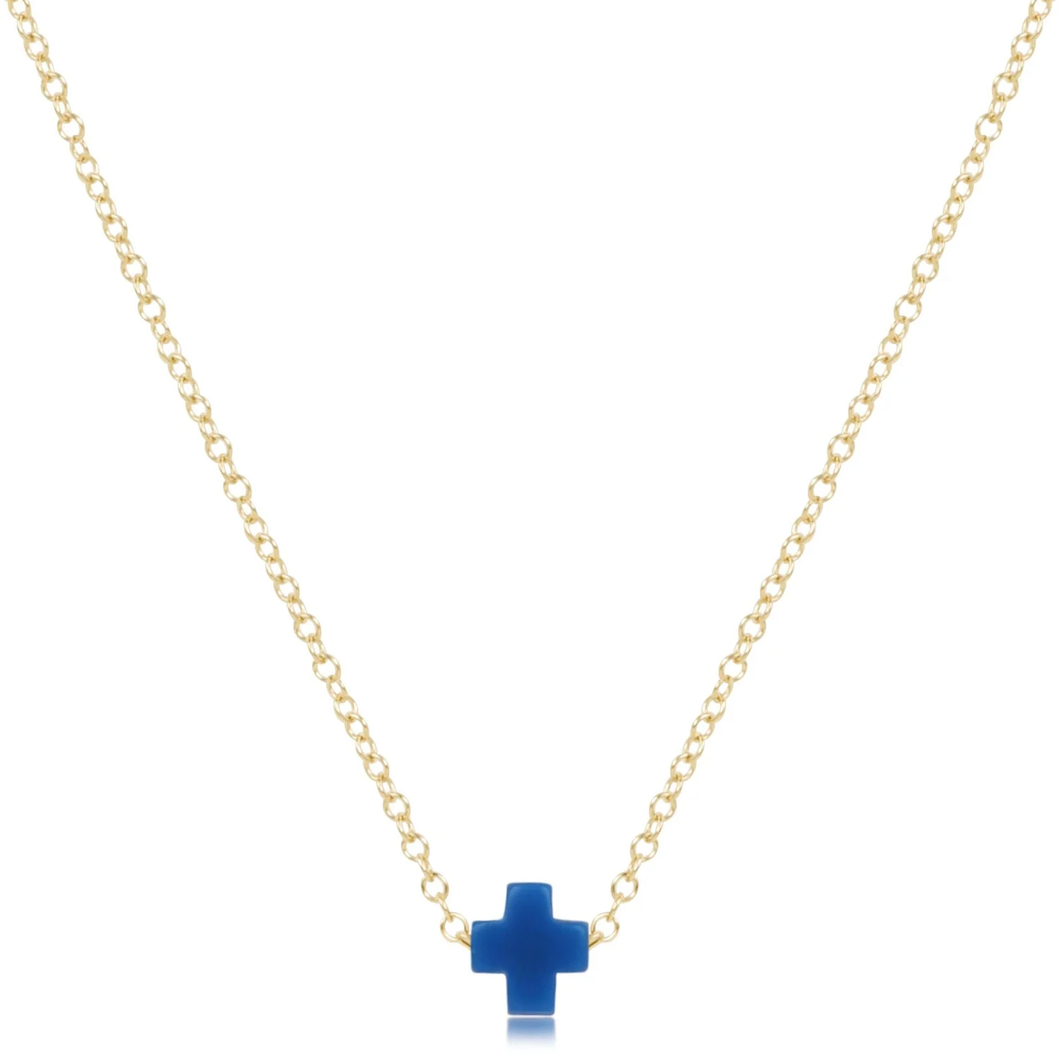 16" Necklace Gold - Signature Cross Small - Image 14