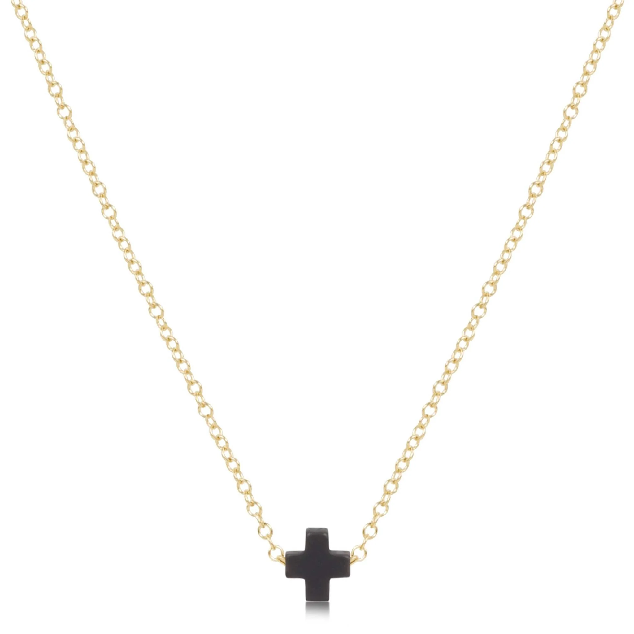 16" Necklace Gold - Signature Cross Small - Image 2