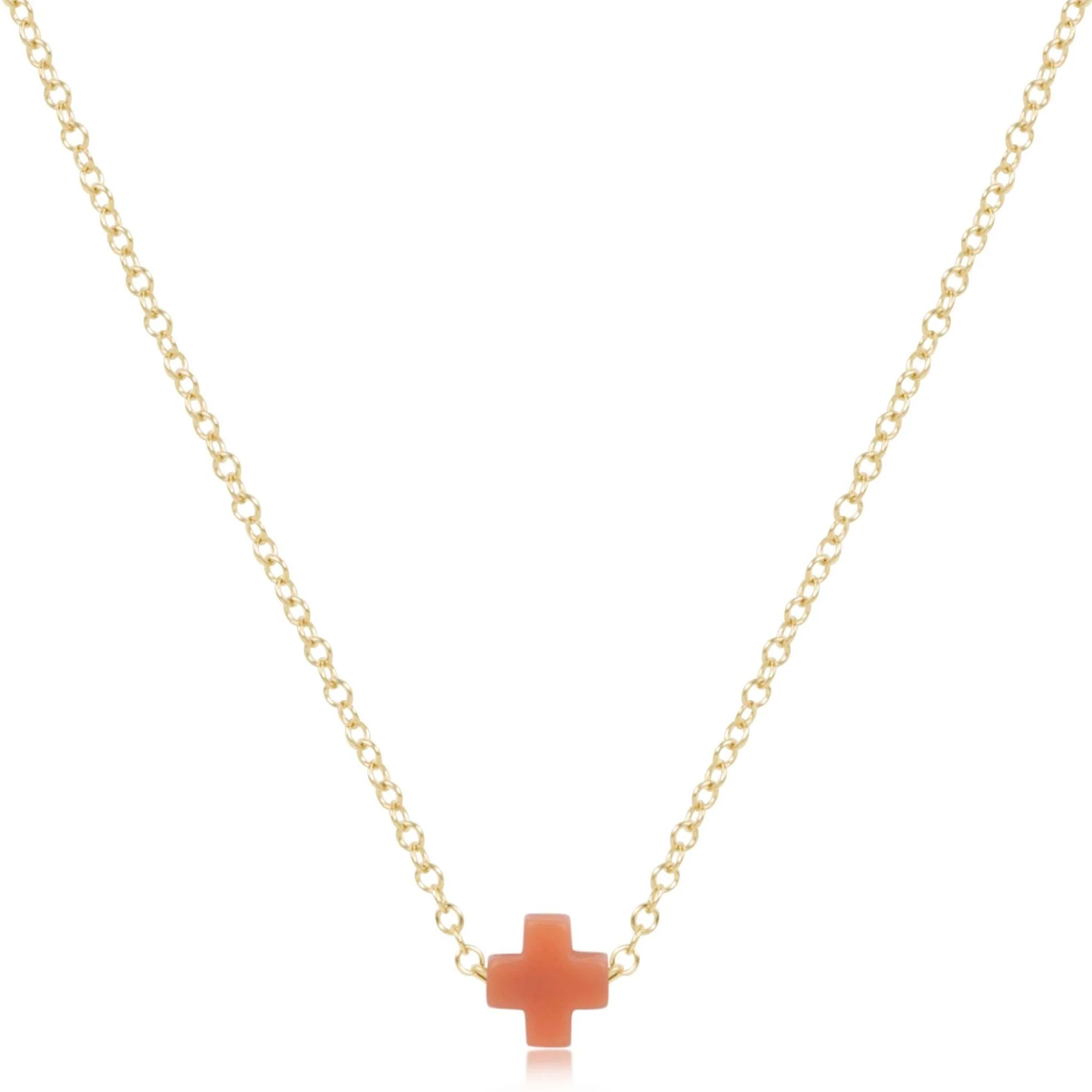 16" Necklace Gold - Signature Cross Small - Image 3