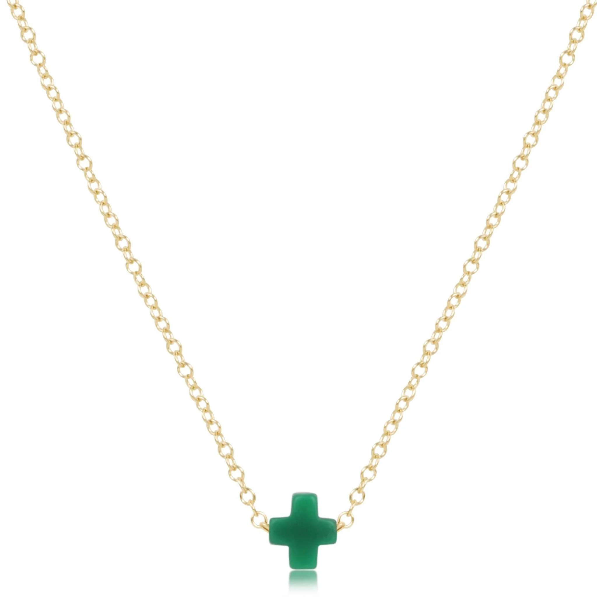 16" Necklace Gold - Signature Cross Small - Image 4