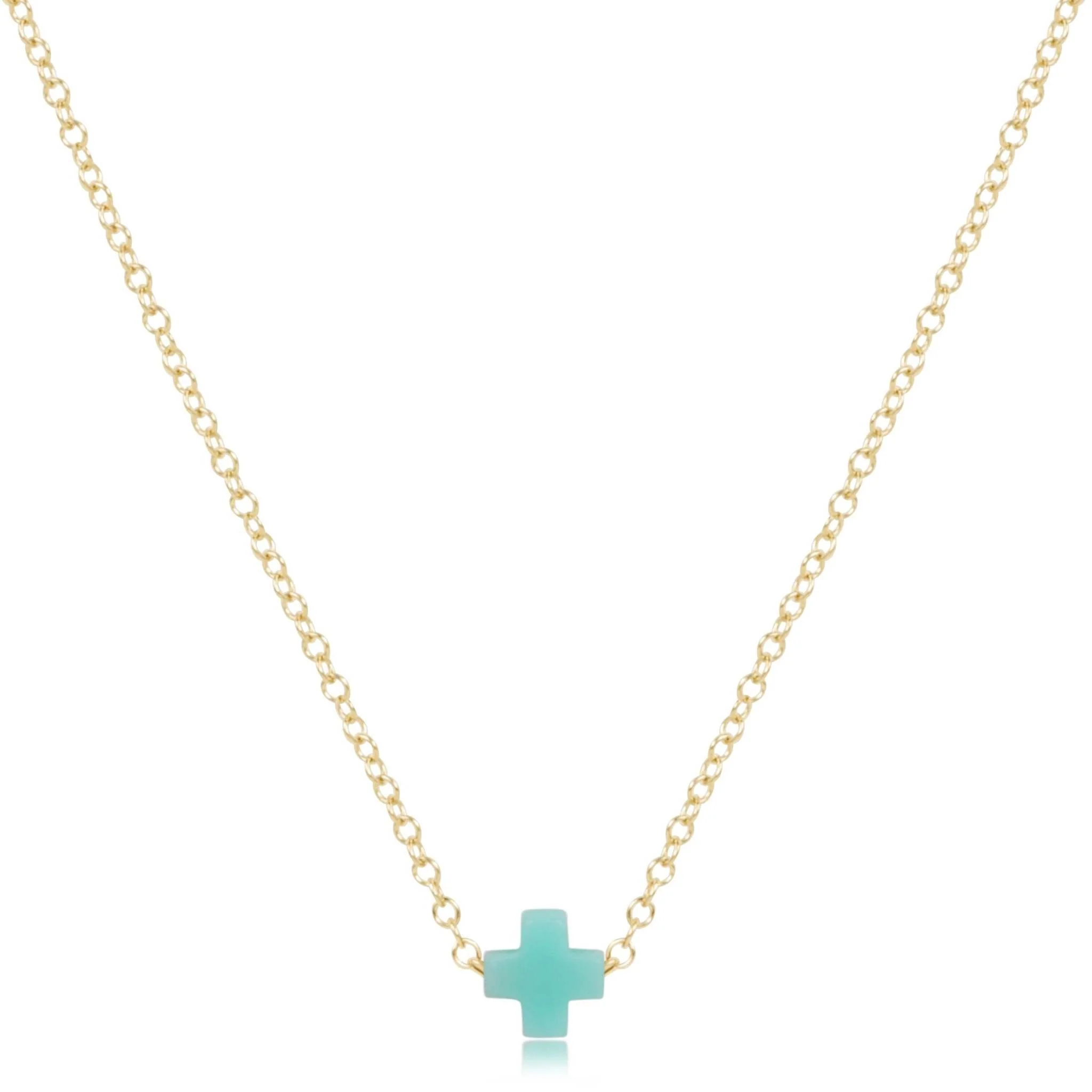 16" Necklace Gold - Signature Cross Small - Image 5