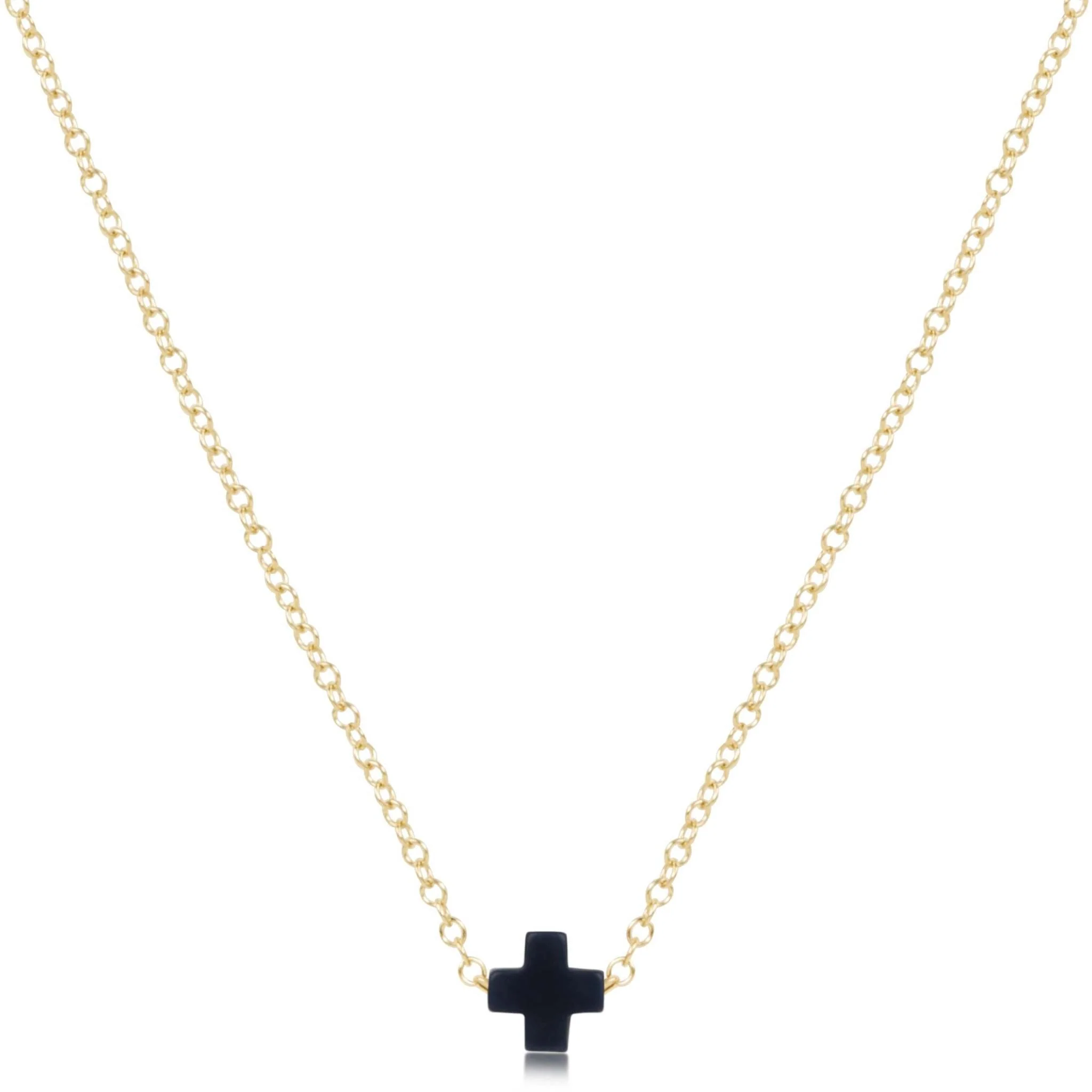 16" Necklace Gold - Signature Cross Small - Image 6
