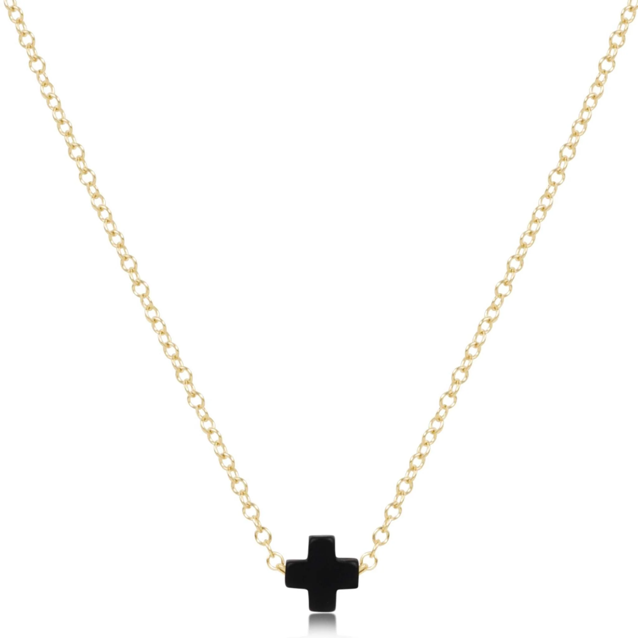 16" Necklace Gold - Signature Cross Small - Image 7