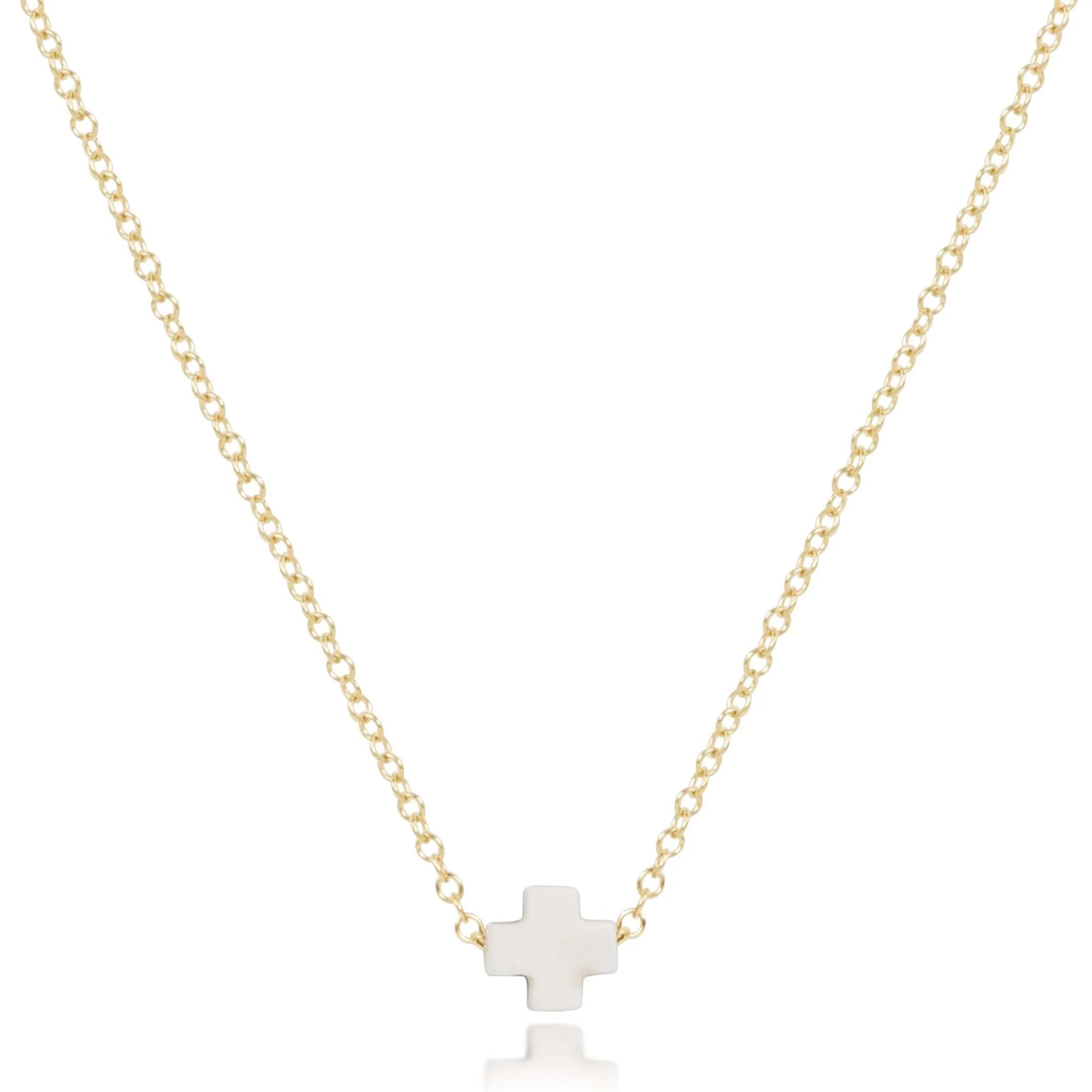 16" Necklace Gold - Signature Cross Small - Image 8