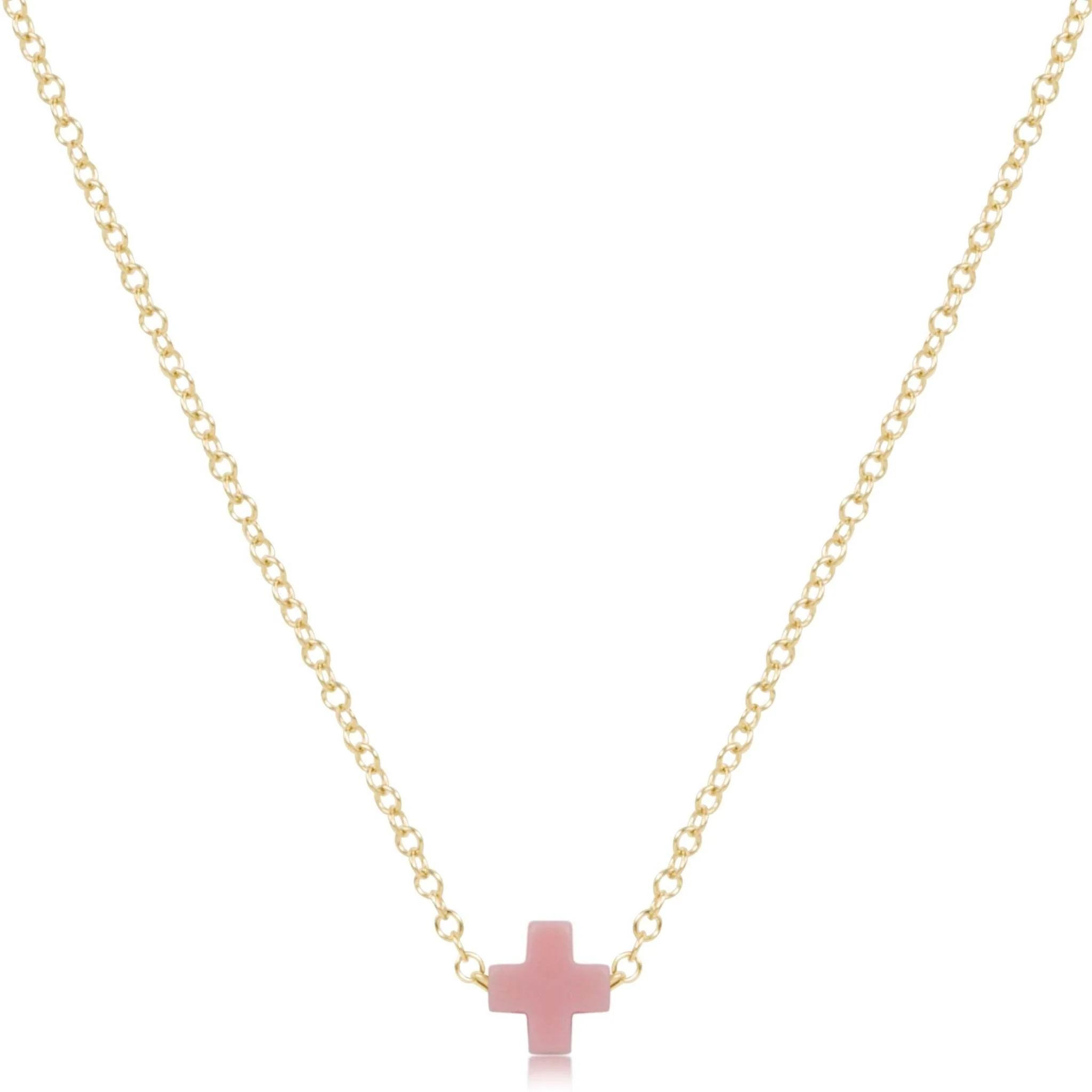 16" Necklace Gold - Signature Cross Small - Image 9