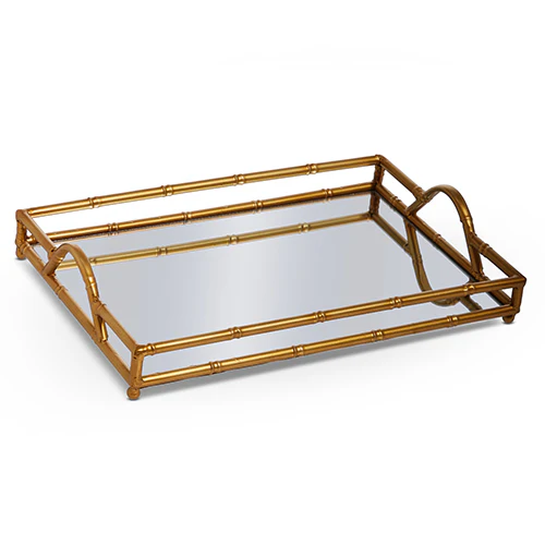 16” Rectangular Mirrored Tray