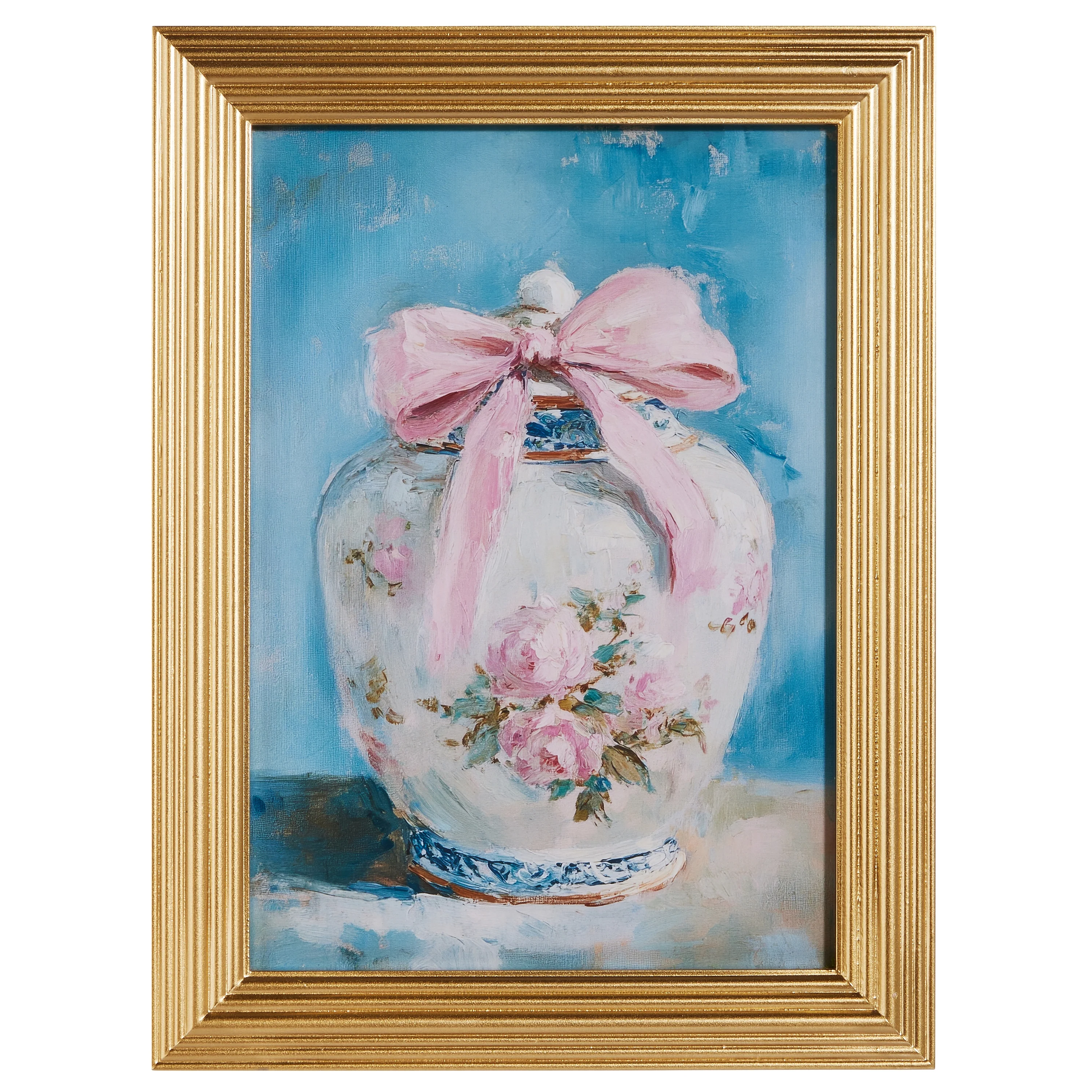 16" Rose Ginger Jar Framed Wall Art
