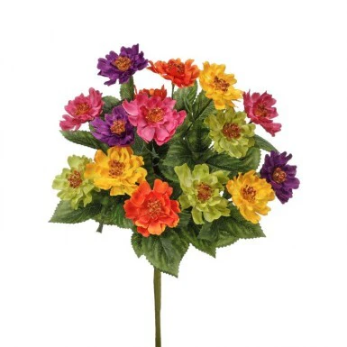 17" Mixed Zinnia Bush