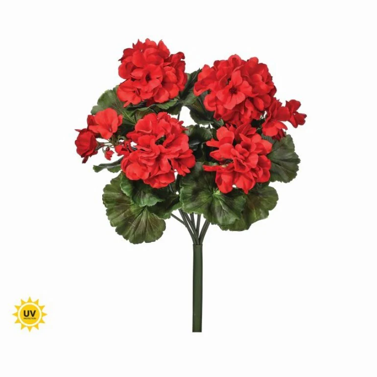 17" UV Natural Touch Summer Geranium Bush