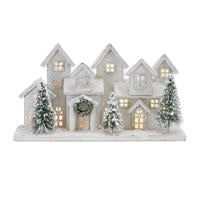 17"L x 9.5"H LED Houses Wood/PVC