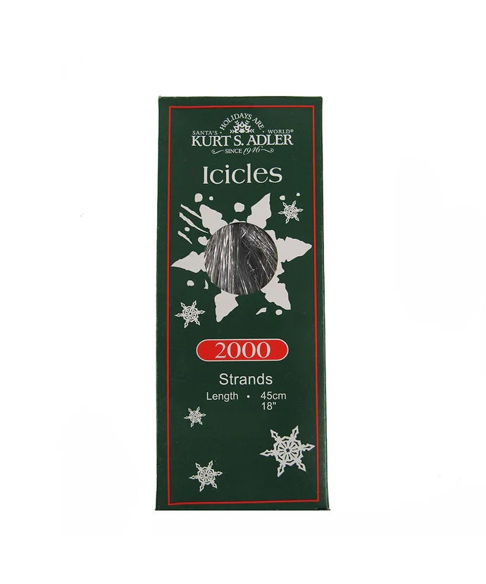 18” 2000 Silver Tinsel Icicle Strands