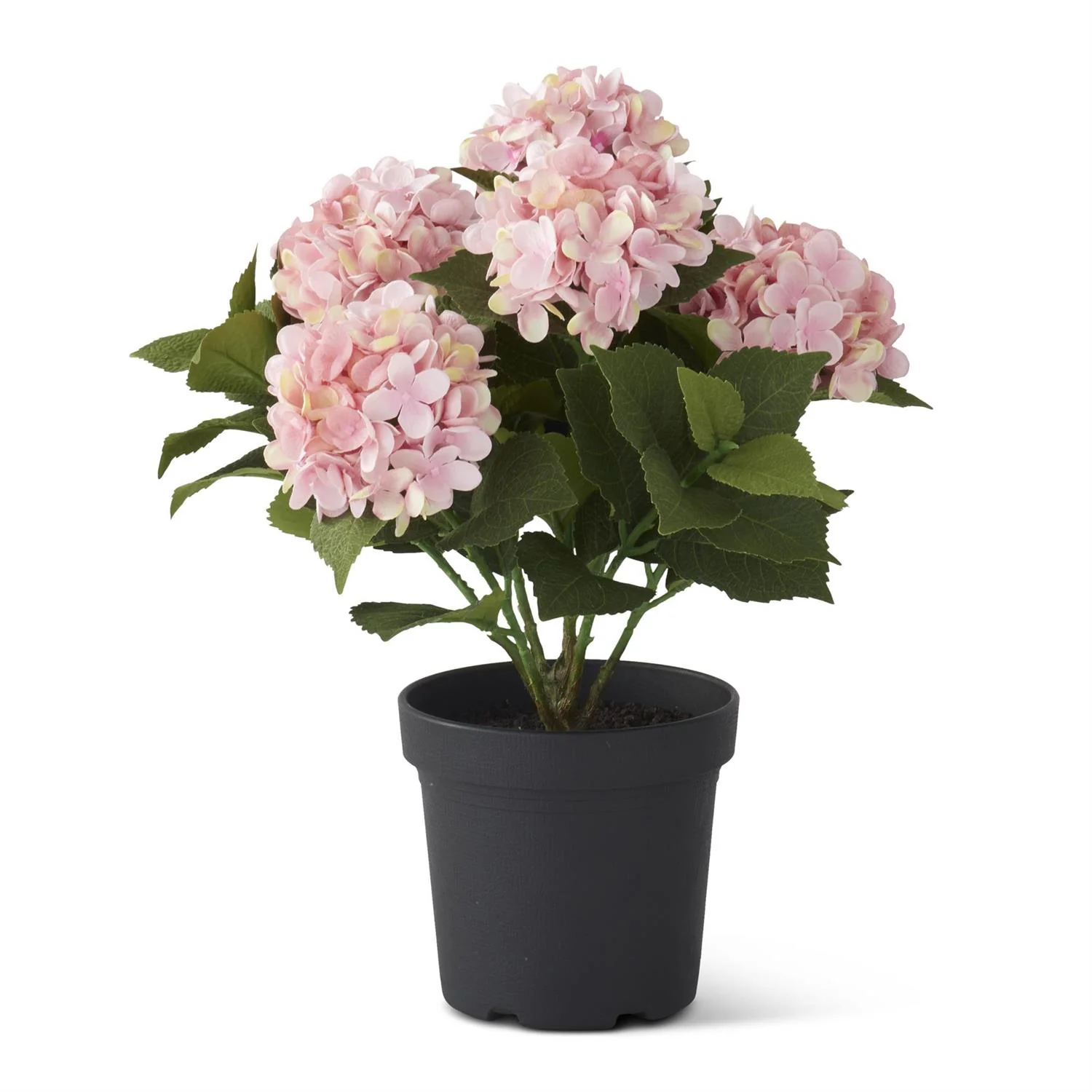 18.75 Inch 5 Bloom Potted Hydrangea with Faux Dirt - Image 3
