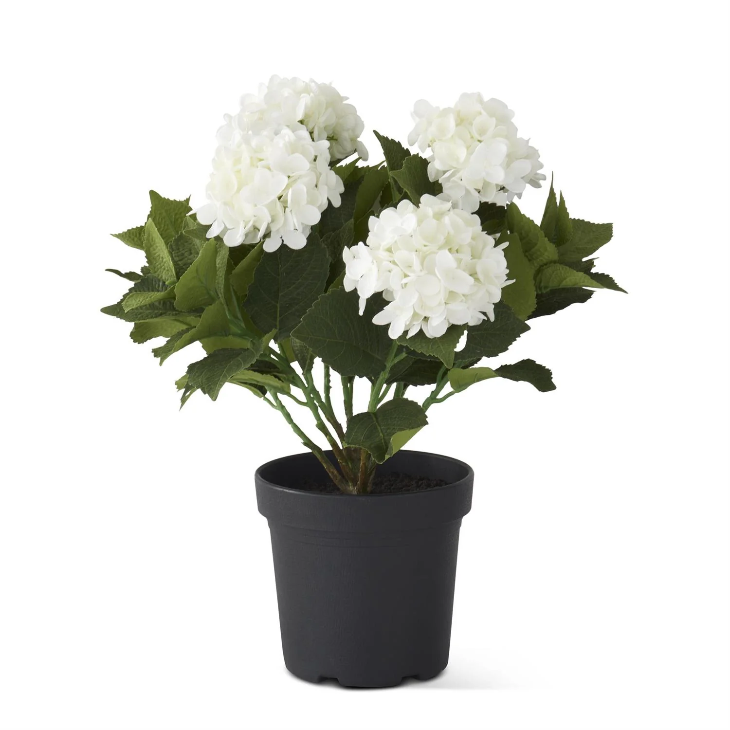18.75 Inch 5 Bloom Potted Hydrangea with Faux Dirt - Image 4