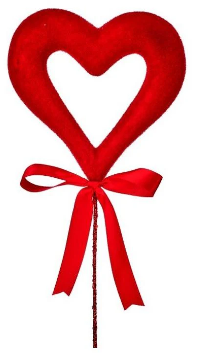 18" Flocked Open Heart Pick - Image 2