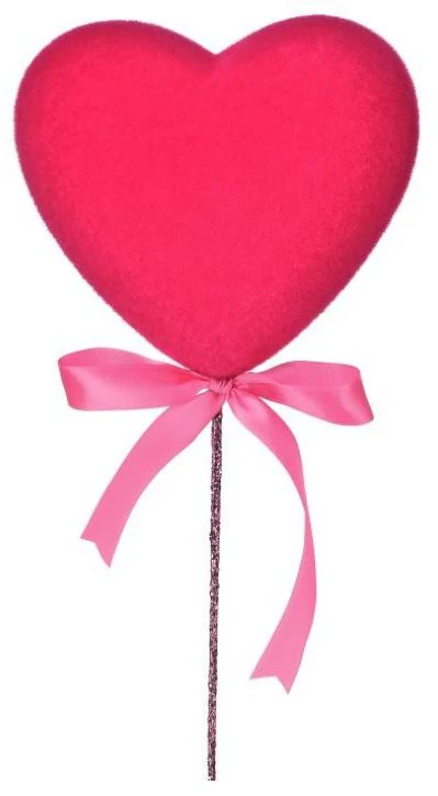 18" Flocked Solid Heart Pick - Image 3