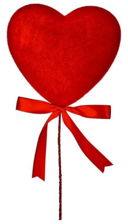 18" Flocked Solid Heart Pick - Image 4