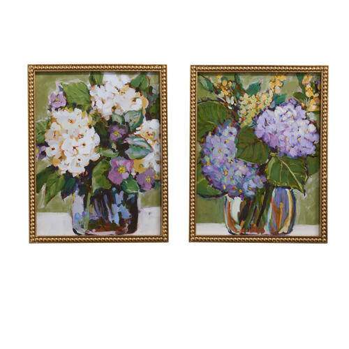 18” Hydrangea Vase Framed Wall Art